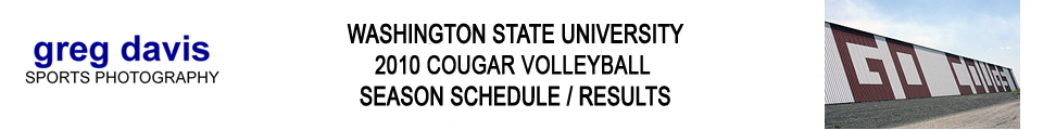 Washington State Cougar Volleyball Schedule Banner
